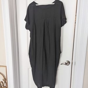 black linen dress